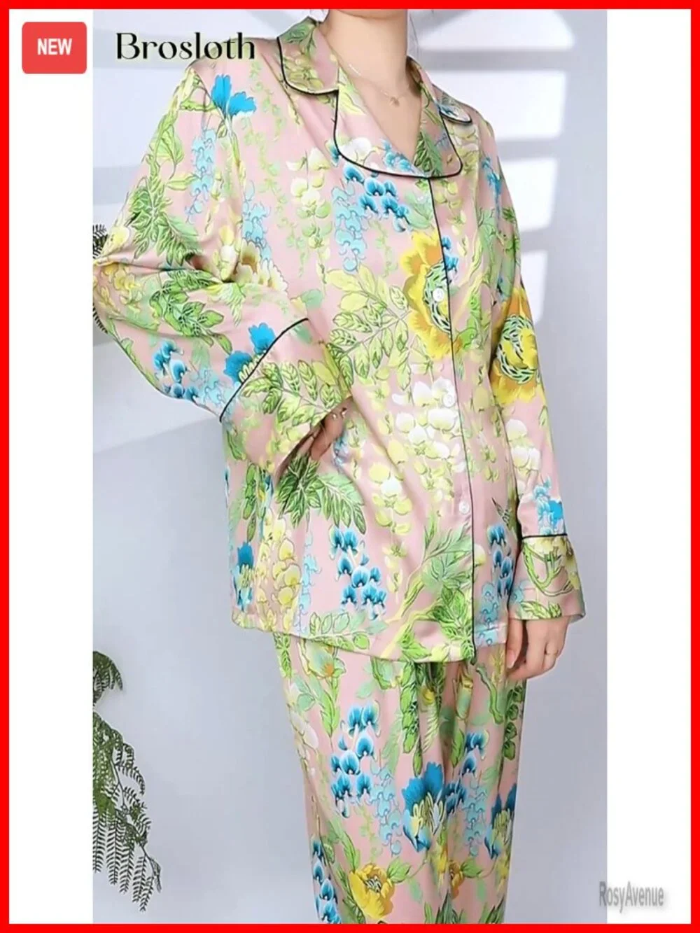Silky Satin Long Sleeve Button Up Pajama Set